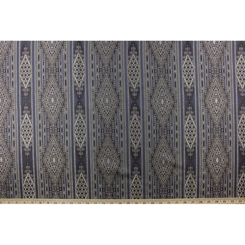 Beacon Hill Arrow Stripe Jacquard Fabric in Indigo