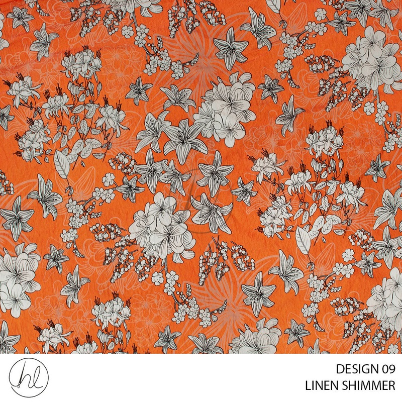 Linen Shimmer 53 Orange Design 09 150cm Per M