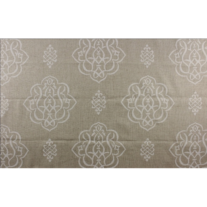 Medallion Damask Fabric in Chalk by Vern Yip