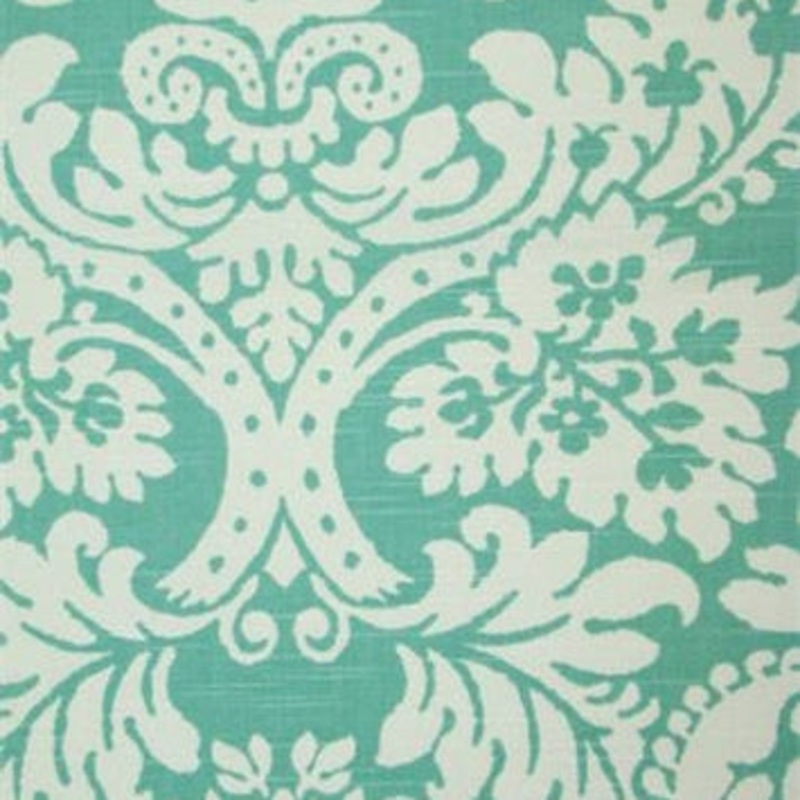 P/Kaufman Julian Damask Fabric in Turquoise