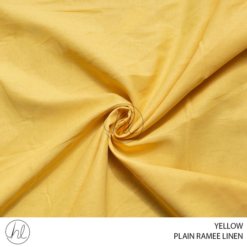 Plain Ramme Linen 781 Yellow 140cm Per M