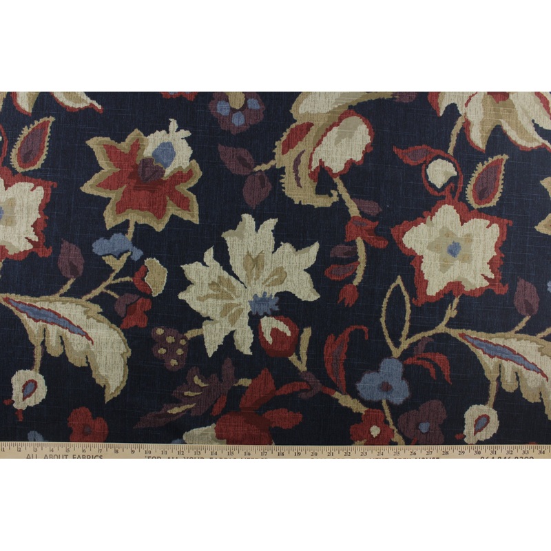 Robert Allen@ Mabenga Floral Fabric in Indigo