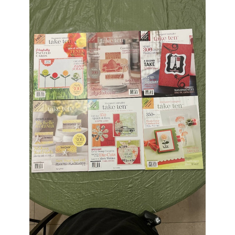 Stampers Sampler Lot 6 NEW Take Ten Magazines. FREE artist paper Inside!