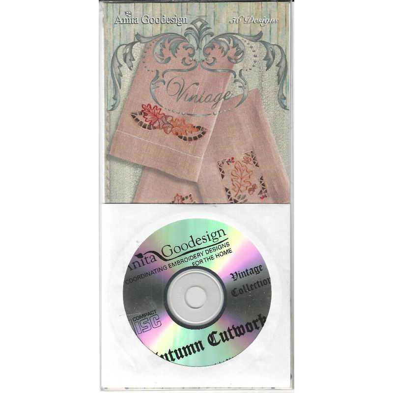 Vintage Embroidery Designs by Anita Goodesign, CD with 56 designs, never used