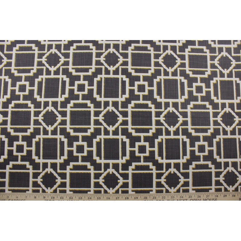 Covington Fabrics Makura Chinoiserie Lattice Fabric in 984 Lacquer