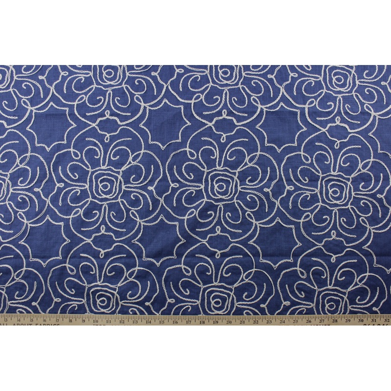 John Robshaw Tabriz Embroidered Floral in Lapis