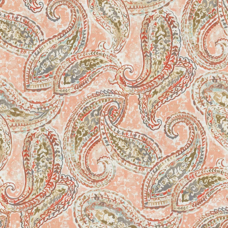 Kelly Ripa Home Bright & Lively Paisley Fabric in Shell