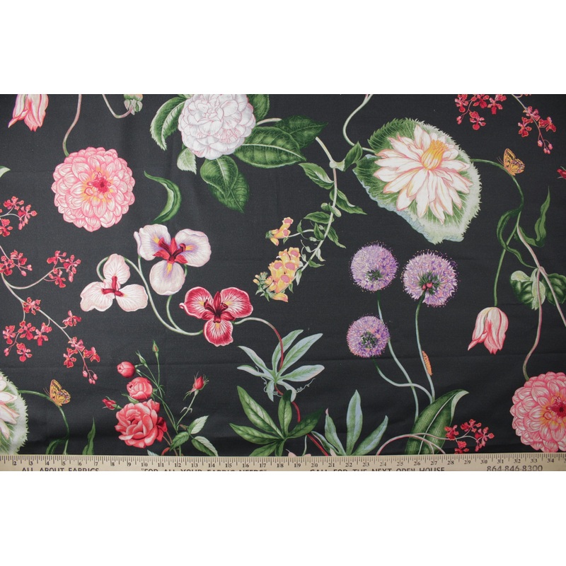 P Kaufmann Jardin De Fleurs Fabric in Thunder