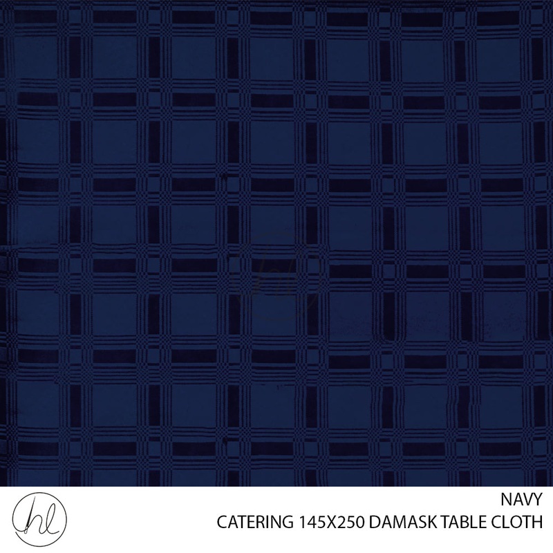 RECTANGLE DAMASK CATERING TABLE CLOTH NAVY 145X250