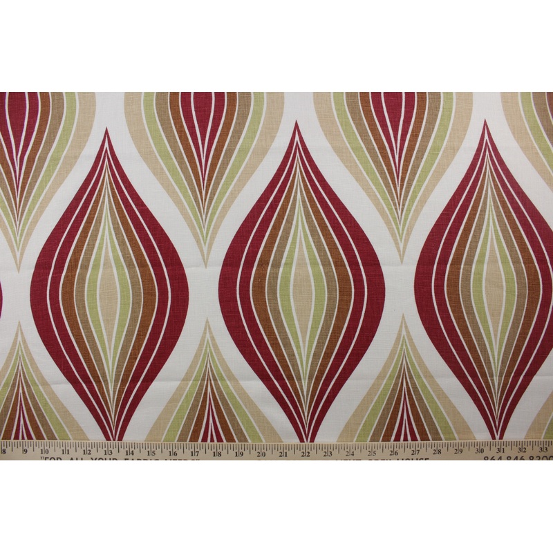 Robert Allen Deco Point Linen Fabric in Cayenne