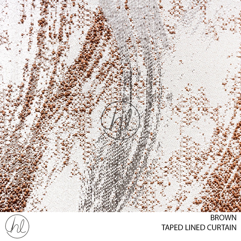 TAPED LINED READY-MADE CURTAIN DESIGN 01 BROWN 230X218CM