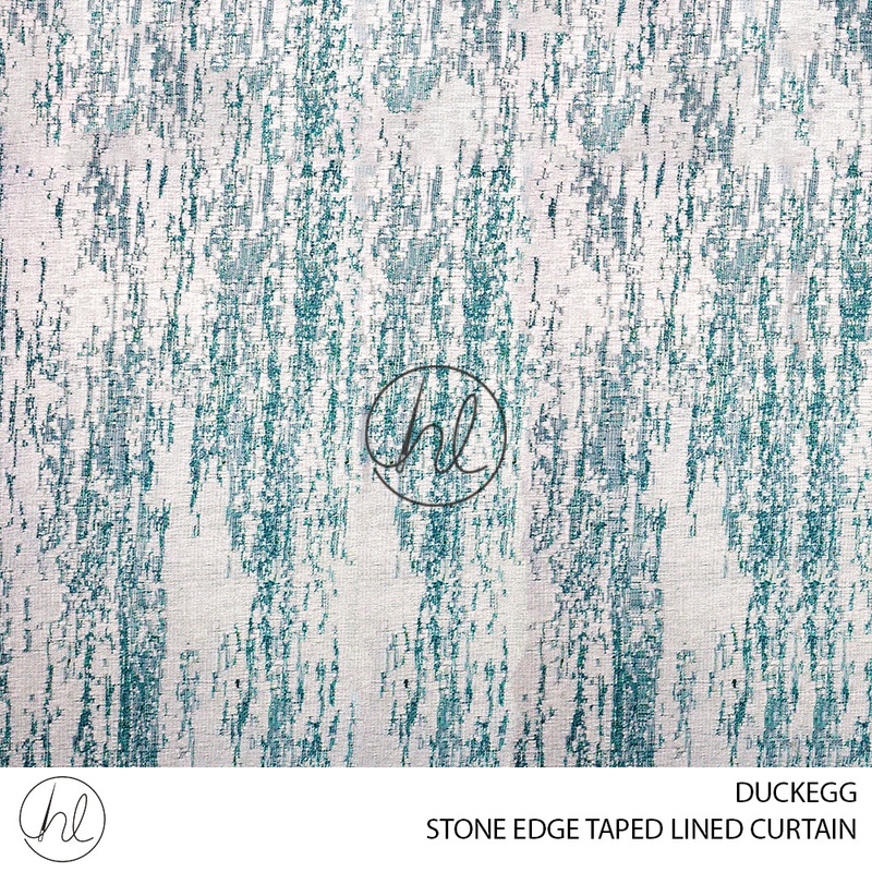 TAPED LINED READY-MADE CURTAIN STONE EDGE DUCKEGG 225X218CM