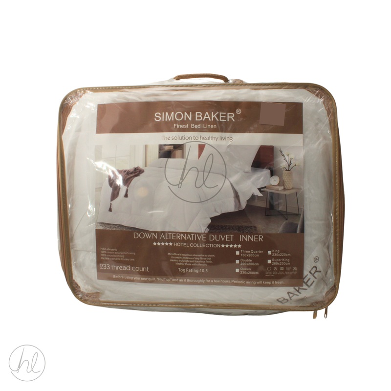 DUVET INNER DWN ALT BRONZE SUPER KING WHITE FREE 1