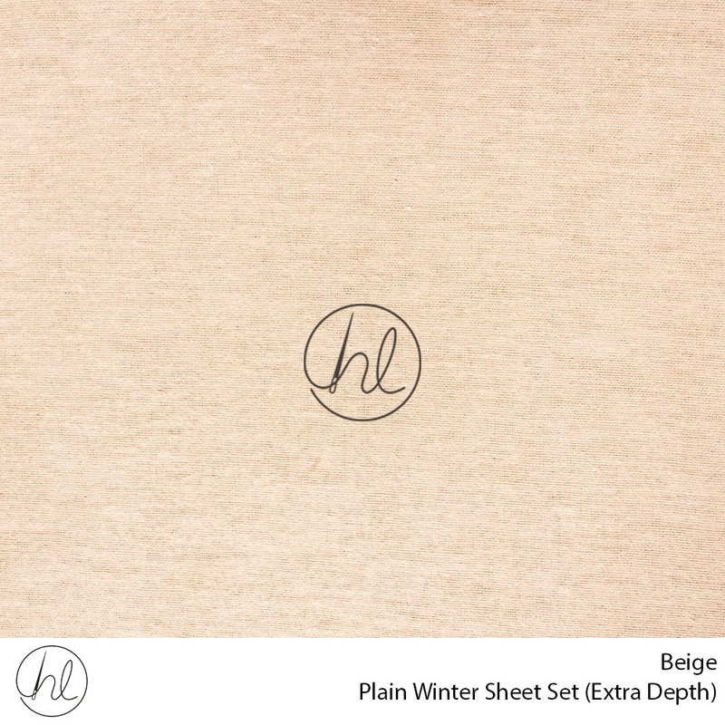 Plain Winter Sheet Set Extra Depth Beige King