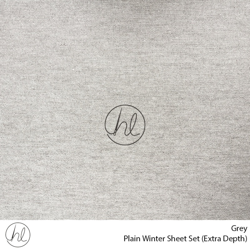 Plain Winter Sheet Set Extra Depth Grey Queen