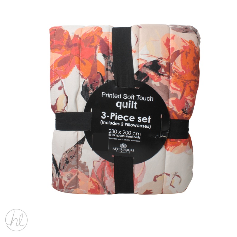 QUILT PEACH SKIN 3PCE BLOOM 230X200 FREE