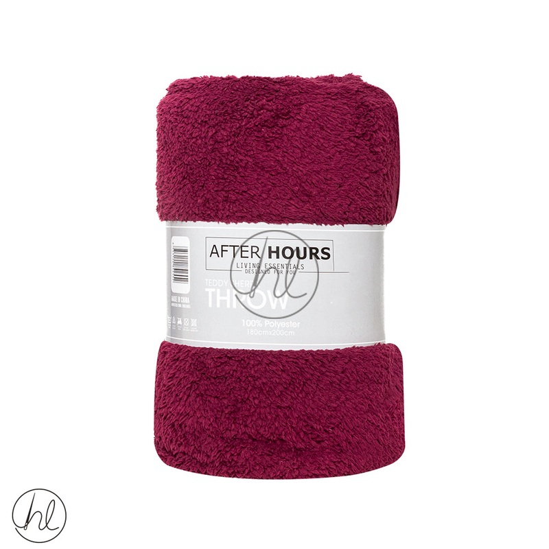 Sherpa Brushed Teddy Throw Assorted Grape 180x200cm Buy 2 For 350