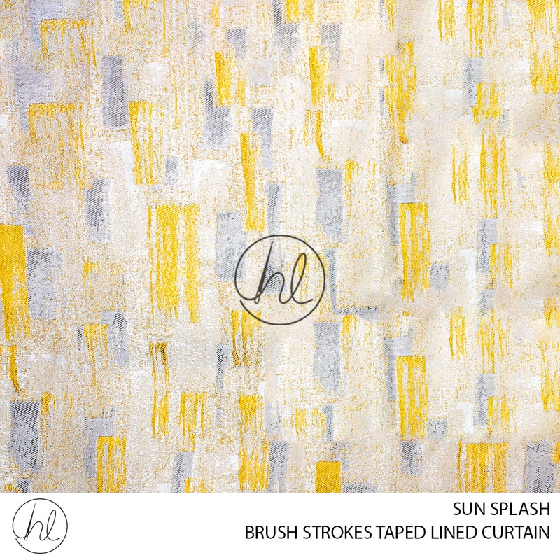 TAPED LINED READY-MADE CURTAIN BRUSH STROKES SUNSPLASH 225X218CM