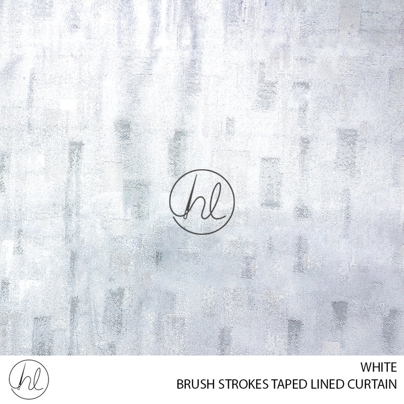 TAPED LINED READY-MADE CURTAIN BRUSH STROKES WHITE 225X218CM