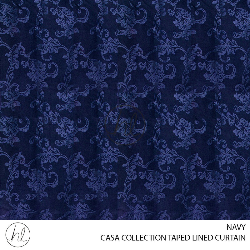 TAPED LINED READY-MADE CURTAIN CASA COLLECTION NAVY 230X218CM