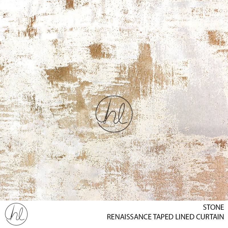 TAPED LINED READY-MADE CURTAIN RENAISSANCE STONE 225X218CM
