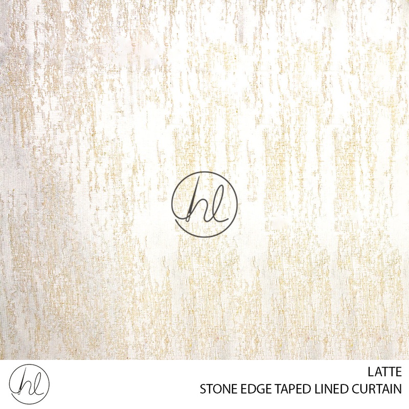 TAPED LINED READY-MADE CURTAIN STONE EDGE LATTE 225X218CM