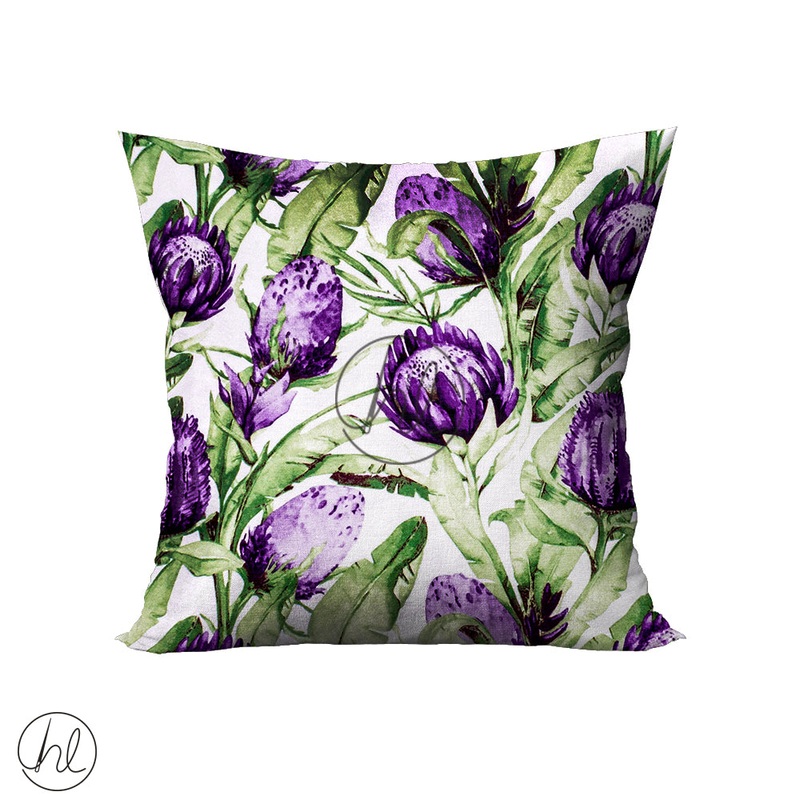 UPHOLSTERY SCATTER CUSHION ASSORTED PURPLE/GREEN 50X50CM