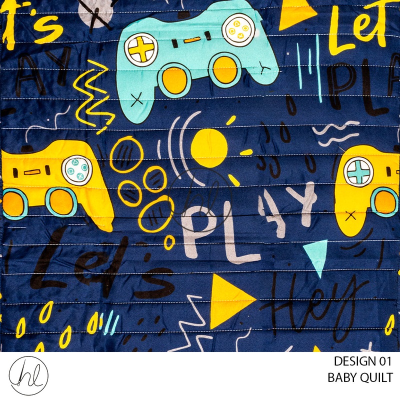 BABY QUILT DESIGN 01 NAVY 70X110CM