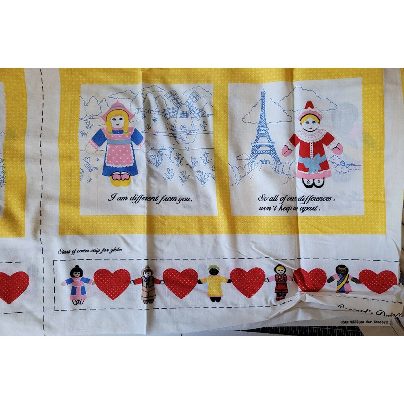 Dolls of all nations fabric book printed panels