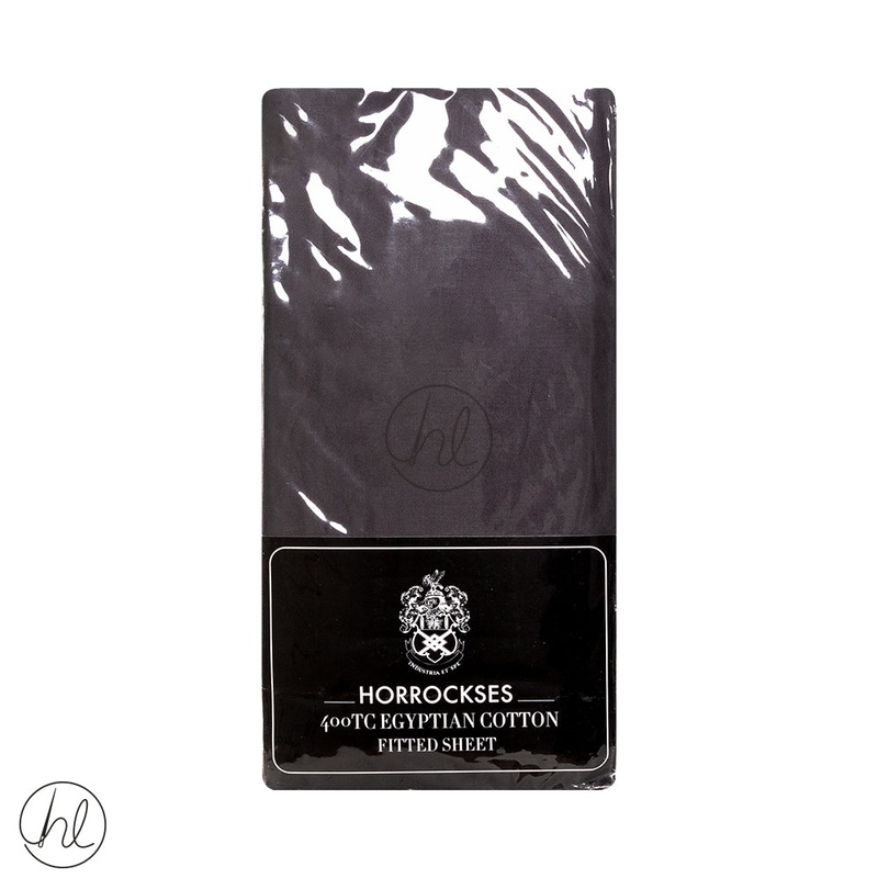 Horrockses Fitted Sheet 400T Extra Length And Depth Graphite Double
