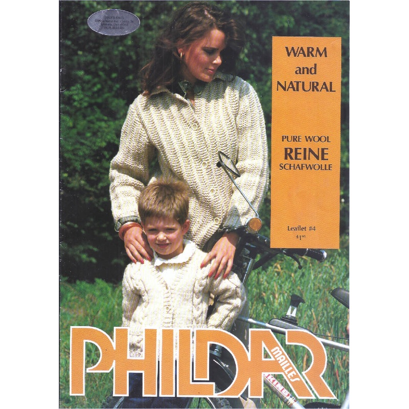 Phildar Mailles Leaflet #4 'Warm & Natural', Pure Wool Reine Schafwolle, 1983