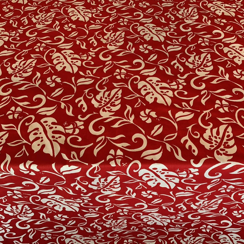 Red and White Cotton Spandex - Yardage