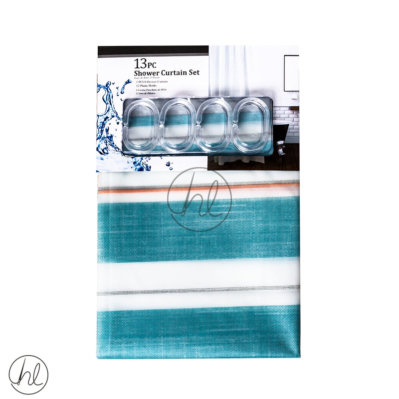 SHOWER CURTAIN ABY-4755 BLUE/WHITE 180X180CM