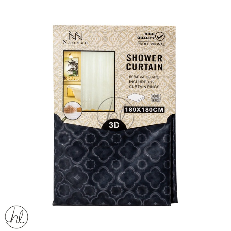 SHOWER CURTAIN ABY-4758 GREY 180X180CM