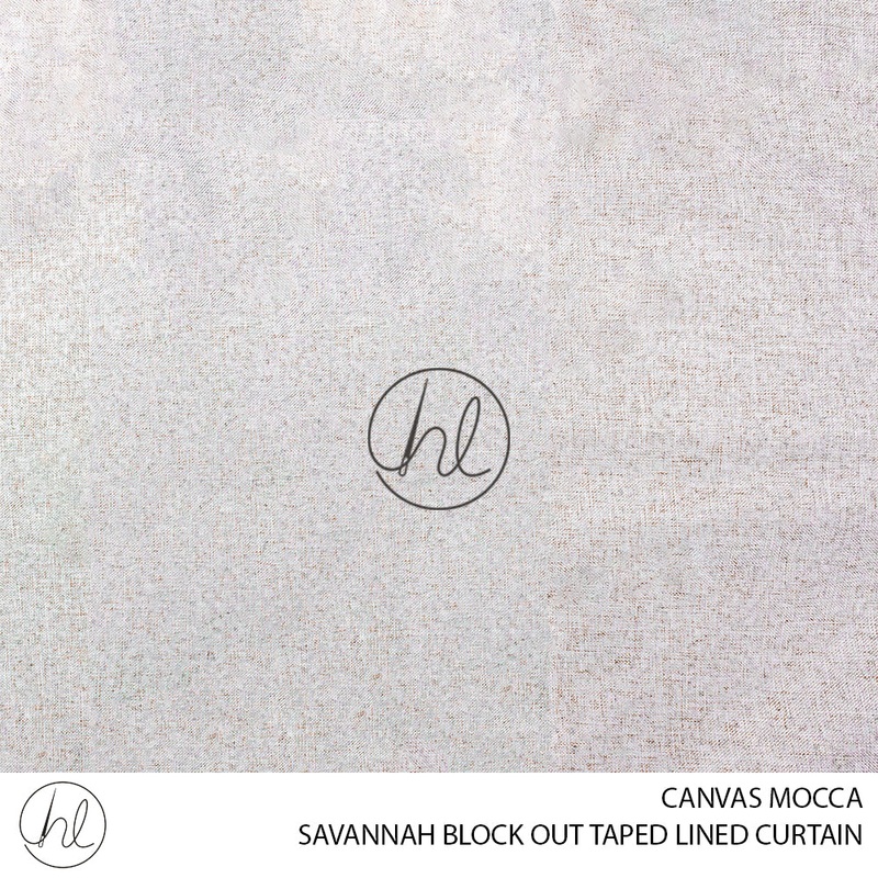 TAPED LINED READY-MADE CURTAIN SAVANNAH BLOCK OUT CANVAS MOCCA 225X218CM