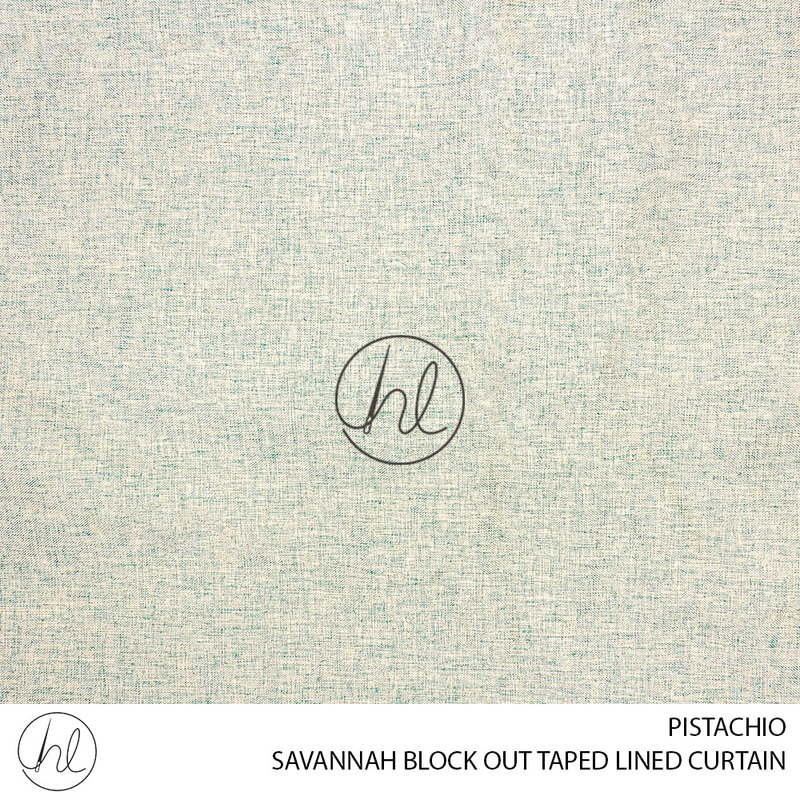 TAPED LINED READY-MADE CURTAIN SAVANNAH BLOCK OUTPISTACHIO 225X218CM