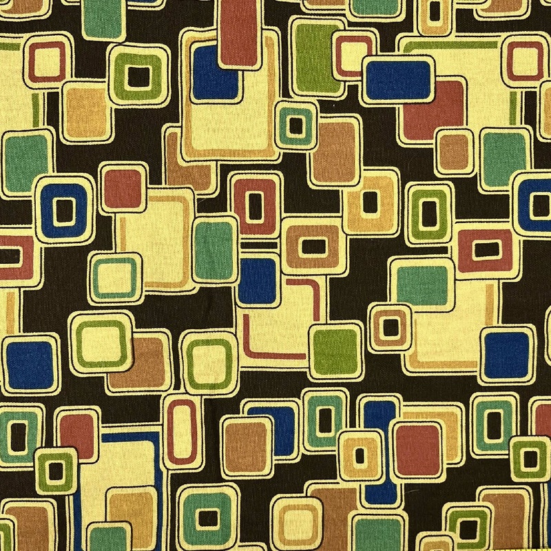 Multi-Colored Geometric Cotton Woven - 1.75 Yd