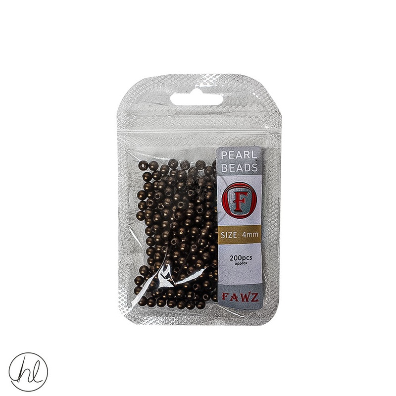 Beads Pearl 4mm Chocolate Free