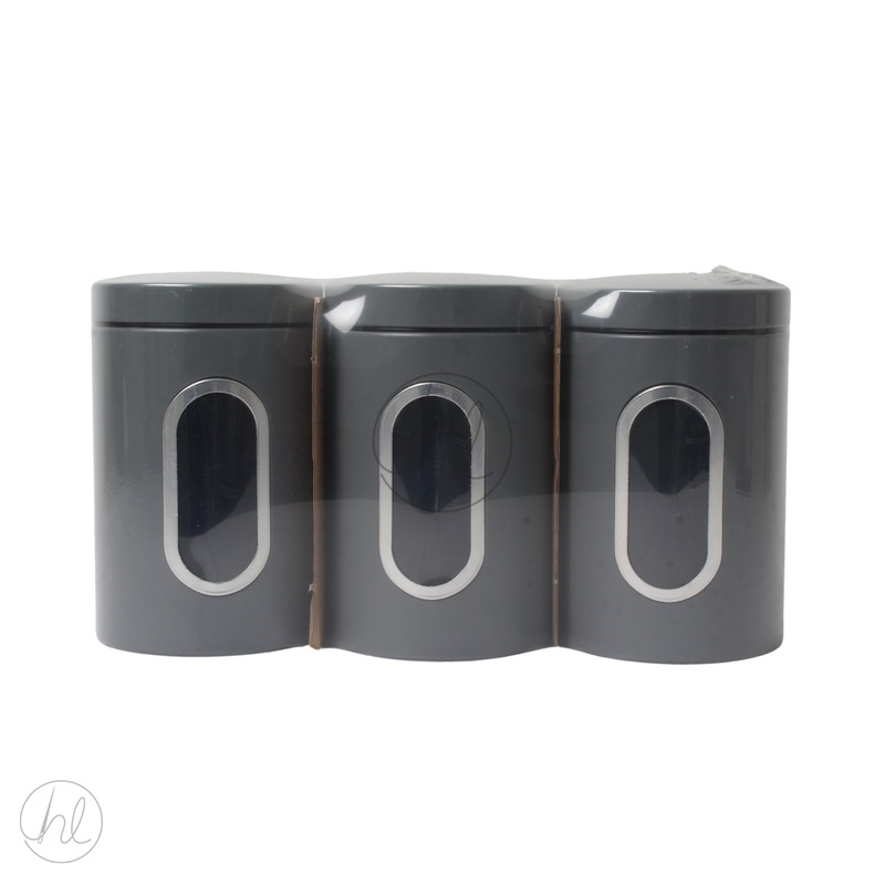 CANISTER SET JUMBO 3PCE GREY FREE