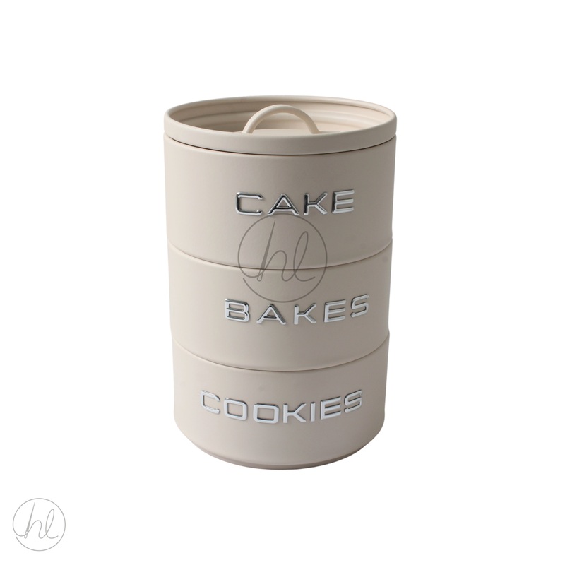 CANISTER STACKABLE ENZO 3PCE CREAM FREE