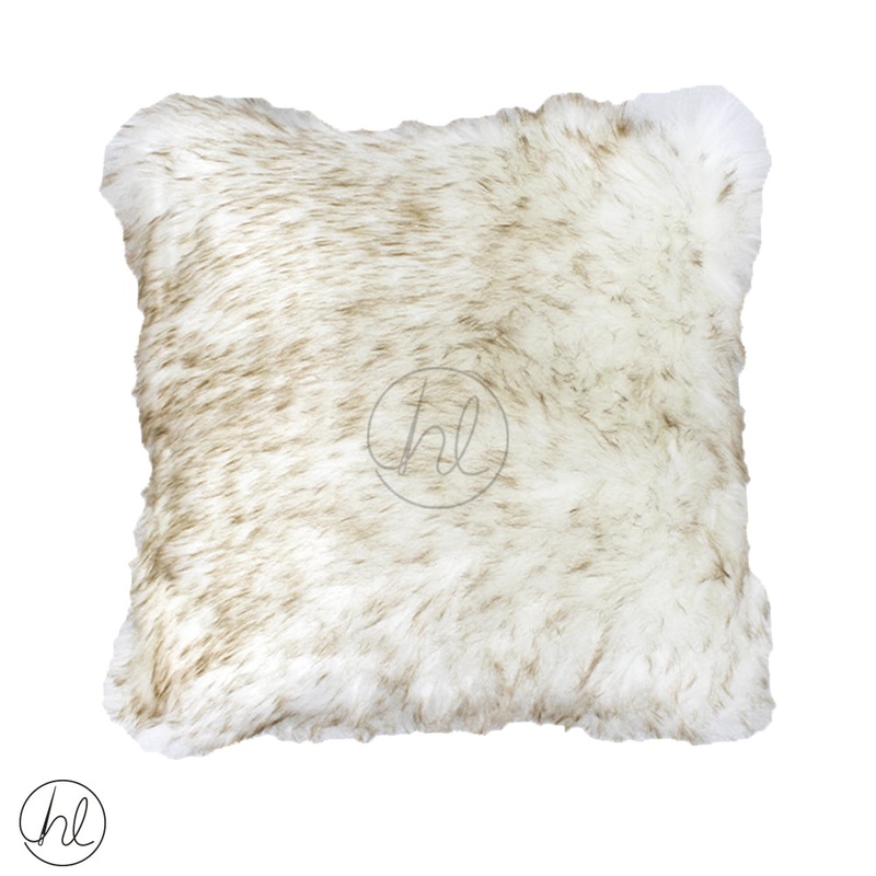 FUR SCATTER CUSHION WHITE/BROWN 45X45