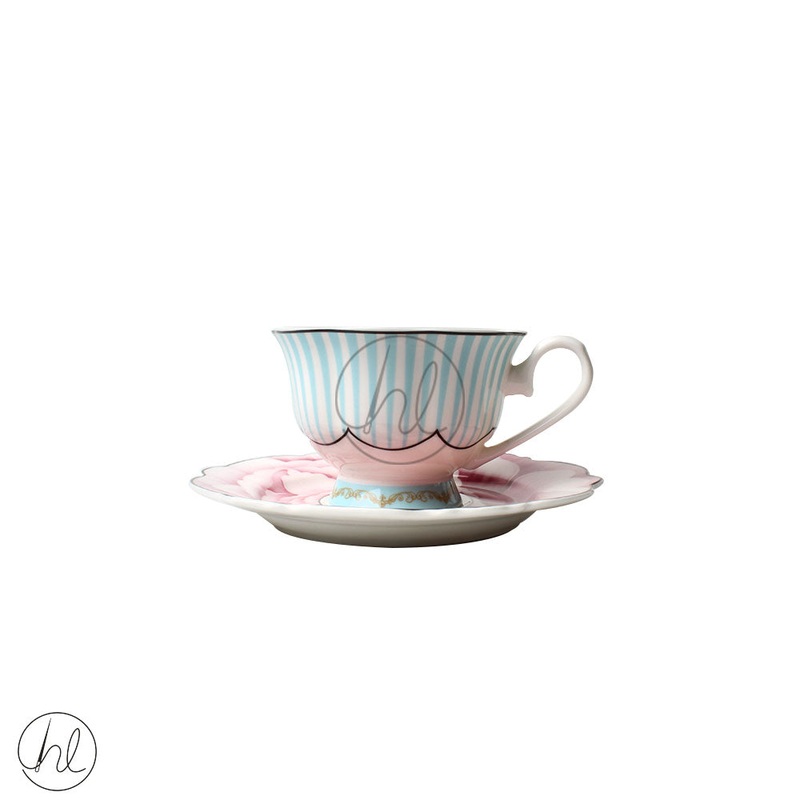 JENNA CLIFFORD GIFT BOX CUP & SAUCER WAVY ROSE (899) (JC-7050)