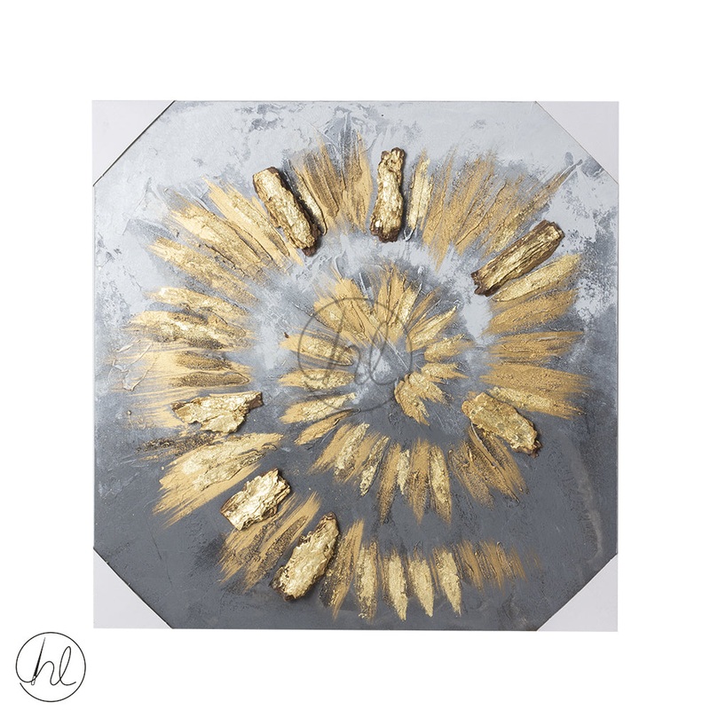 PAINTING CANVAS 550 60x60GOLD AND GREY SPIRAL ABY-4423