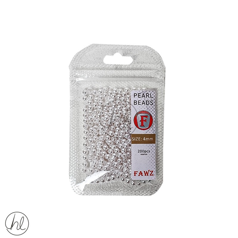 Beads Pearl 4mm White Free