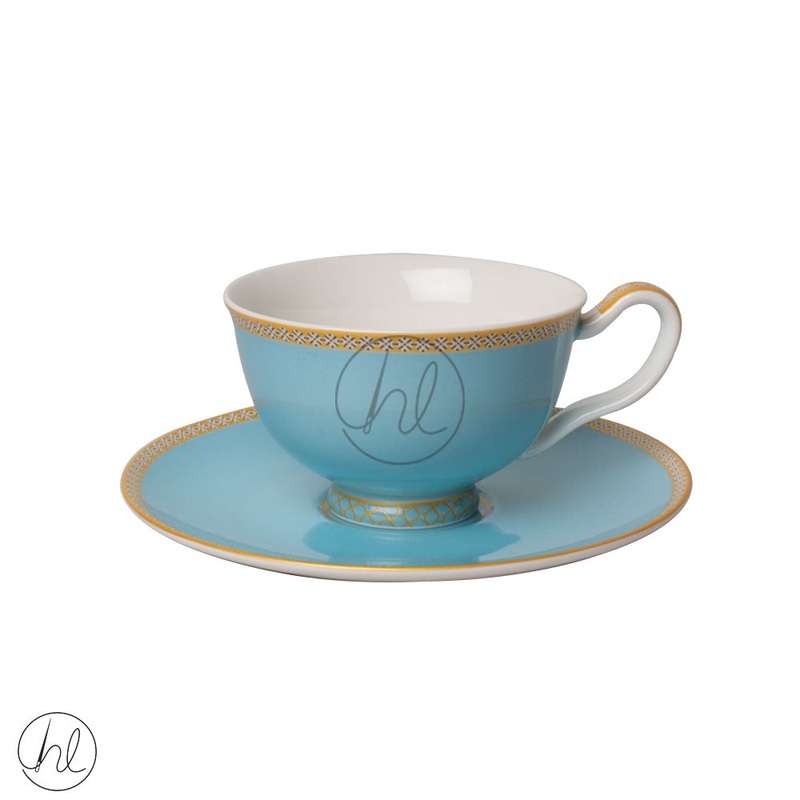 FOOTED CUP & SAUCER   HV0137 TURQOUISE200ML