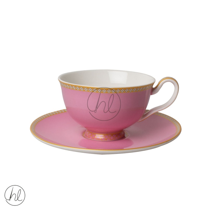 FOOTED CUP & SAUCER  HV0138 HOT PINK 200ML