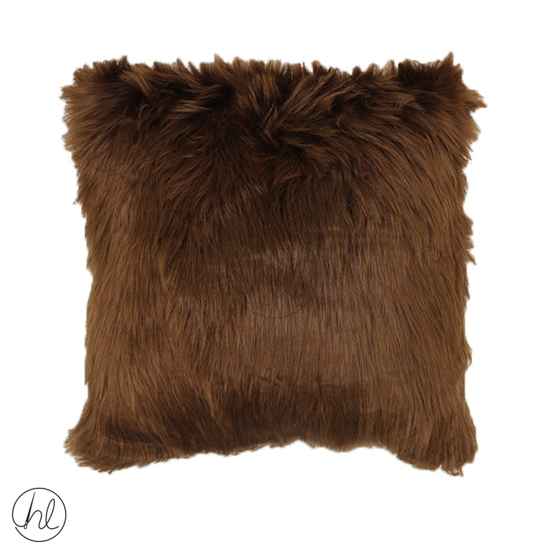 FUR SCATTER CUSHION BROWN 45X45