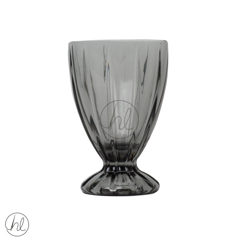 JENNA CLIFFORD GLASS WATER GOBLET SET OF 4 CHARCOAL JC-7244