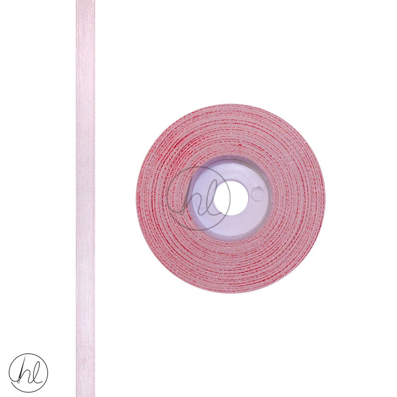 RIBBON ORGANZA PINK 6MM 20M PER ROLL