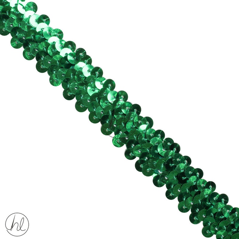 STRETCH SEQUINS 2 LINE GREEN PER/M